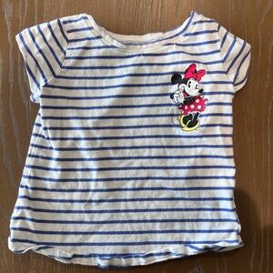 Disney Minnie Mouse Girls' Blue & White Striped Tee